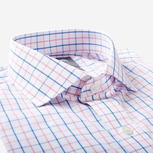 Daily Grind - Semi-Spread Collar - Blue Classic Tattersall - Slim - 15x33
